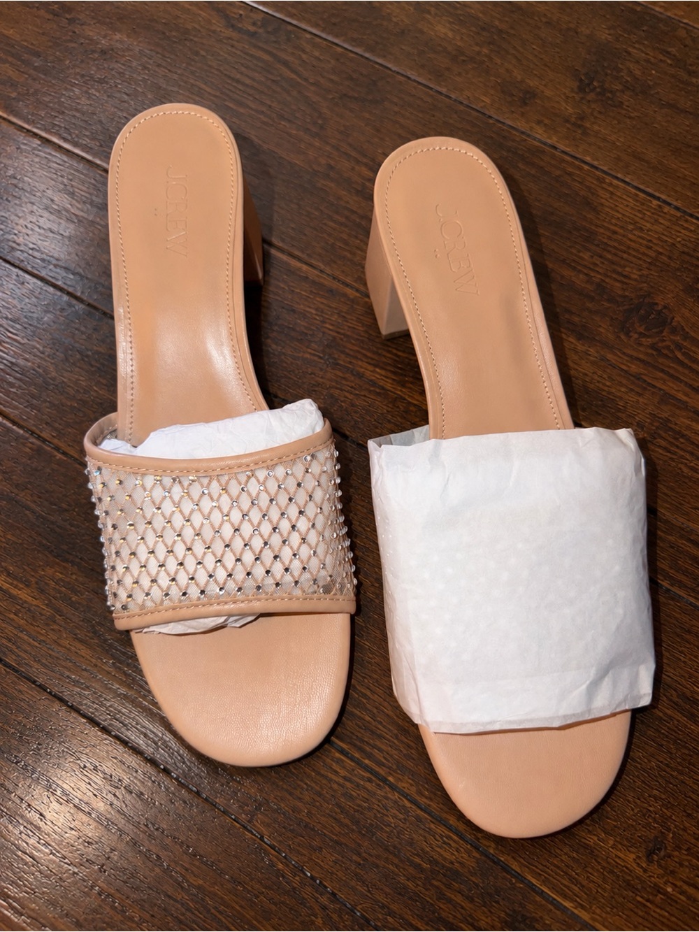 J. Crew Rhinestone Mesh Mule Heel Sandals Sz 10 NIB